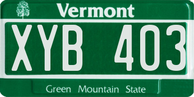 VT license plate XYB403