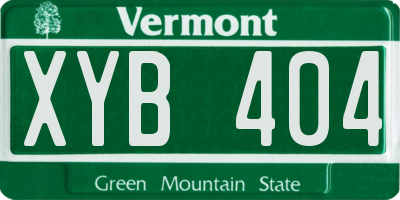 VT license plate XYB404
