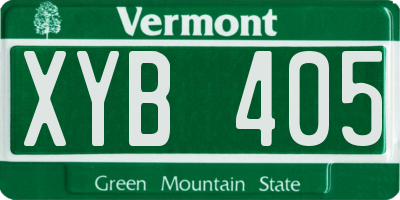 VT license plate XYB405