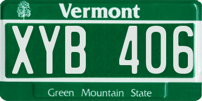 VT license plate XYB406