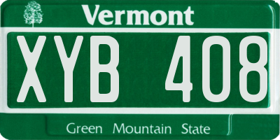 VT license plate XYB408
