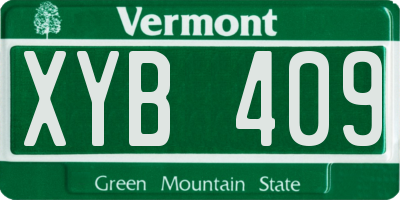VT license plate XYB409