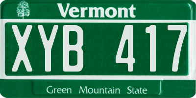 VT license plate XYB417
