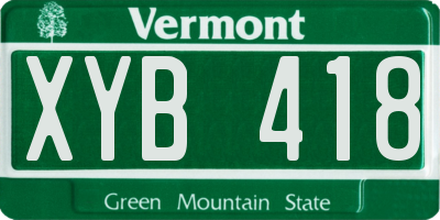 VT license plate XYB418