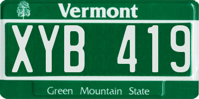 VT license plate XYB419