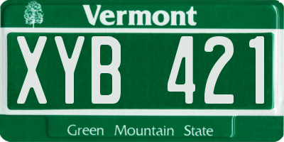 VT license plate XYB421