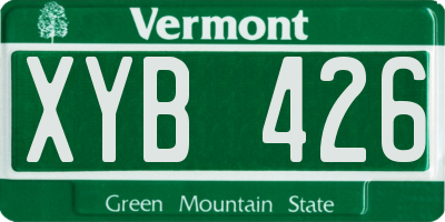 VT license plate XYB426