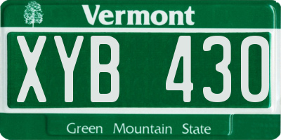 VT license plate XYB430