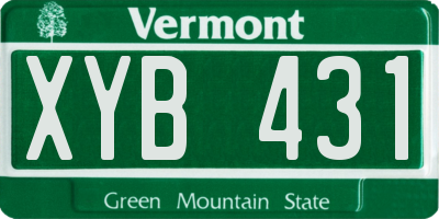 VT license plate XYB431
