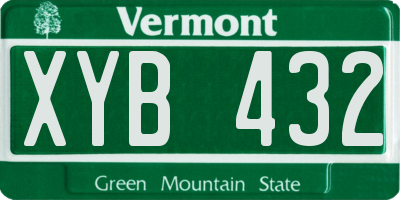 VT license plate XYB432