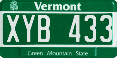 VT license plate XYB433