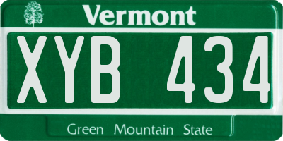 VT license plate XYB434