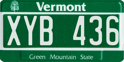 VT license plate XYB436