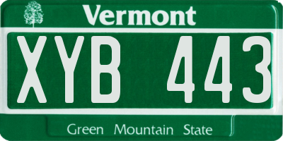 VT license plate XYB443