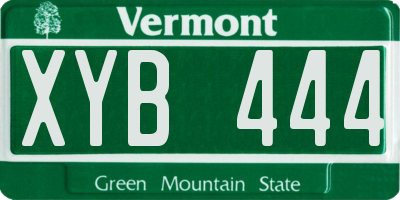 VT license plate XYB444