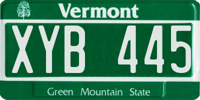 VT license plate XYB445