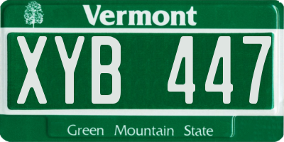 VT license plate XYB447