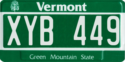 VT license plate XYB449