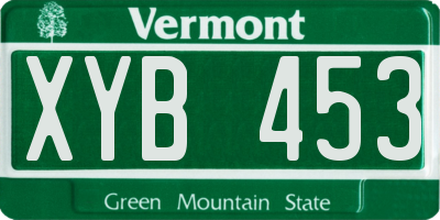 VT license plate XYB453