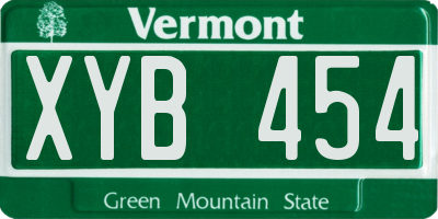 VT license plate XYB454