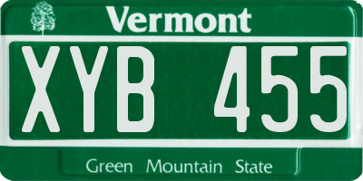 VT license plate XYB455