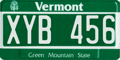 VT license plate XYB456