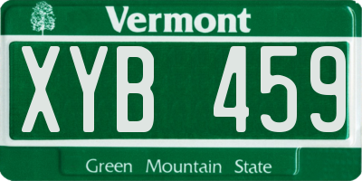 VT license plate XYB459