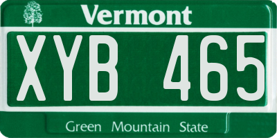VT license plate XYB465