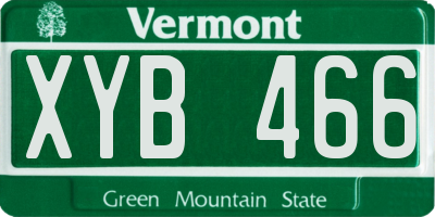 VT license plate XYB466