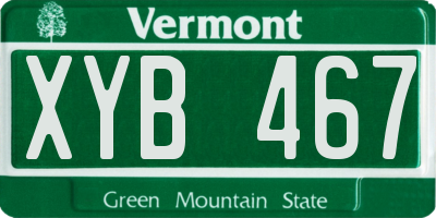 VT license plate XYB467