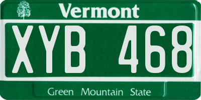 VT license plate XYB468