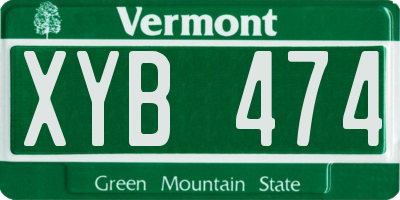 VT license plate XYB474