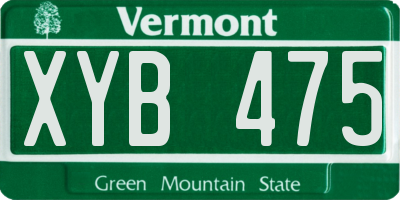 VT license plate XYB475