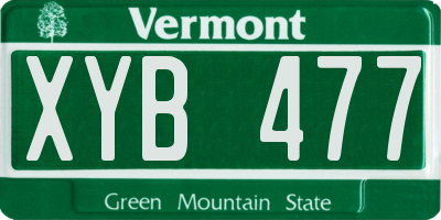 VT license plate XYB477