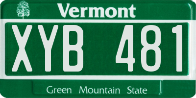 VT license plate XYB481
