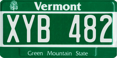 VT license plate XYB482