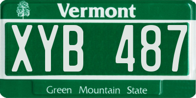VT license plate XYB487
