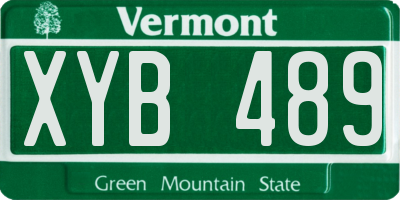 VT license plate XYB489