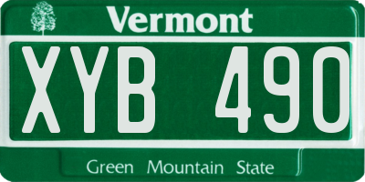 VT license plate XYB490