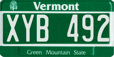 VT license plate XYB492