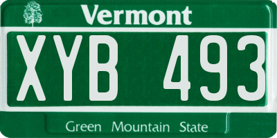 VT license plate XYB493