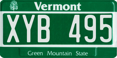 VT license plate XYB495