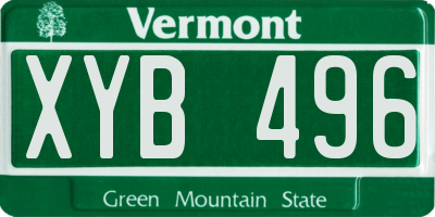 VT license plate XYB496