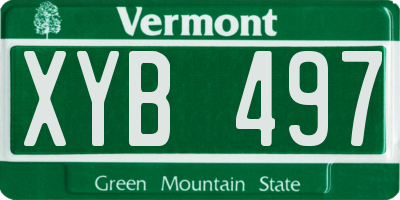 VT license plate XYB497