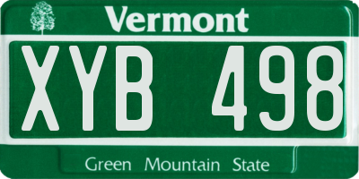 VT license plate XYB498