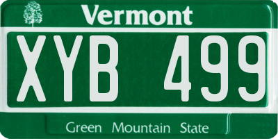 VT license plate XYB499