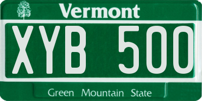 VT license plate XYB500