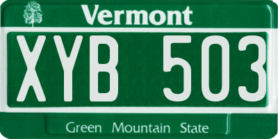 VT license plate XYB503