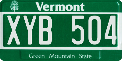 VT license plate XYB504