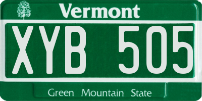 VT license plate XYB505